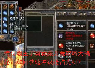 传奇霸主争霸新服开荒攻略大揭秘:如何快速冲级抢占先机? 传奇霸主争霸新服开荒攻略大揭秘:如何快速冲级抢占先机?